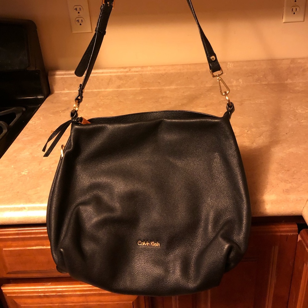 Calvin Klein black leather purse